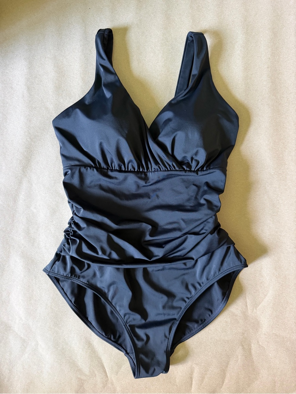 Boden Black Ruched One-Piece Swimsuit